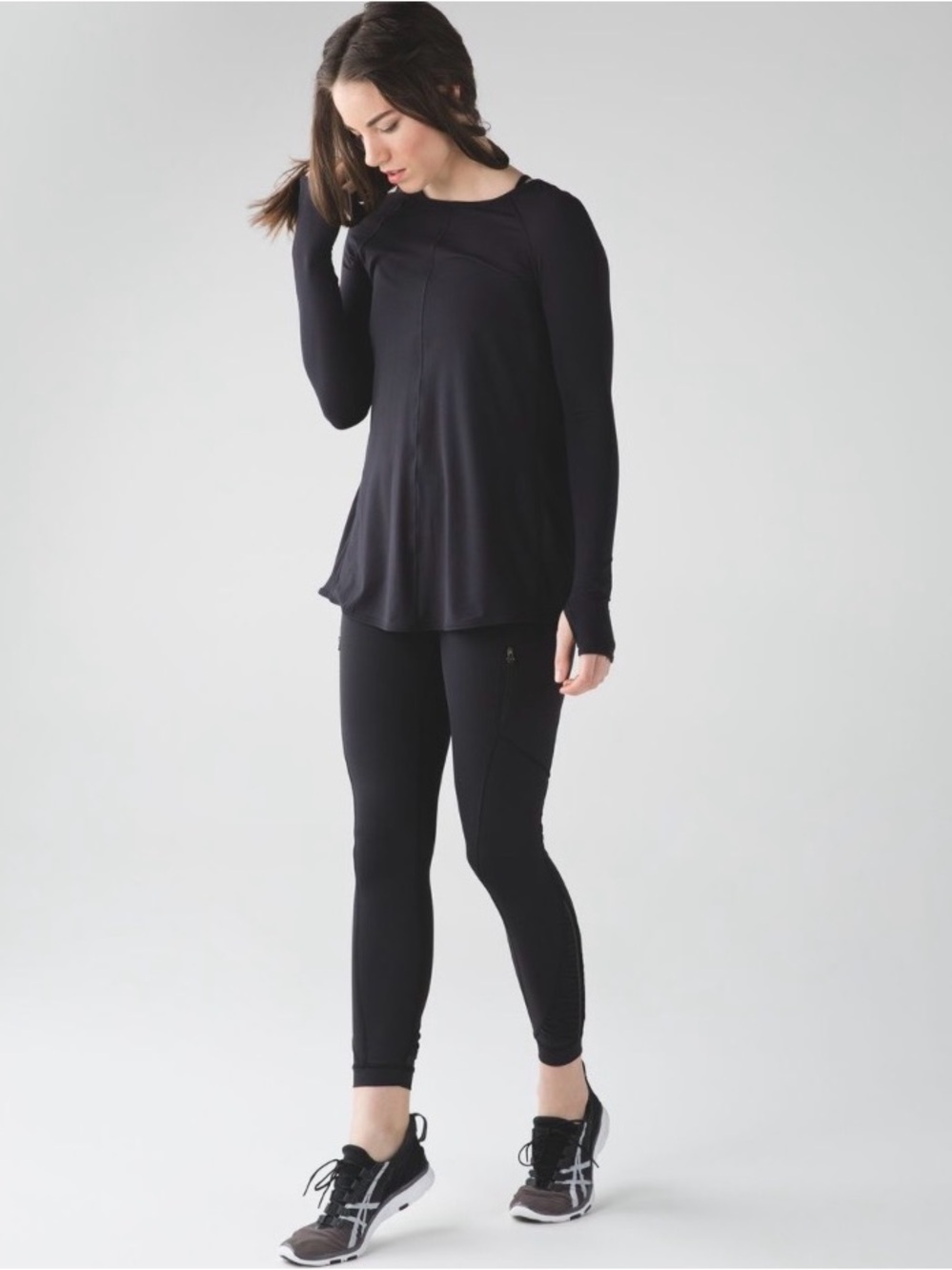 Lululemon Making Moves Long Sleeve - Pleated Back - Black